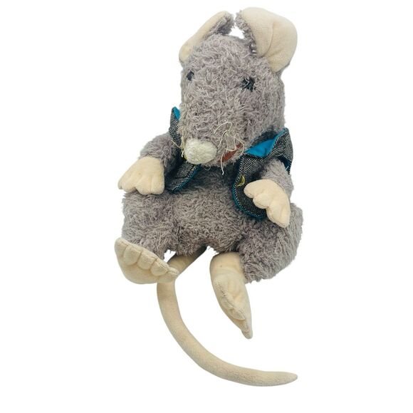Folkmanis MOUSE with VEST Storytime Large Plush Toy Puppet 16" Tall Retired HTF - Picture 2 of 6